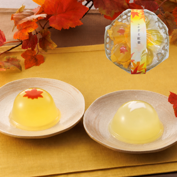 竹かご入りお月見・秋ゼリー6個【秋限定ゼリー】