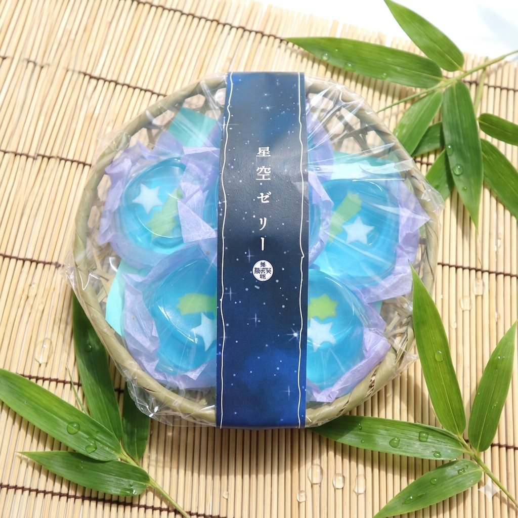竹かご入り星空ゼリー6個【夏限定ゼリー】